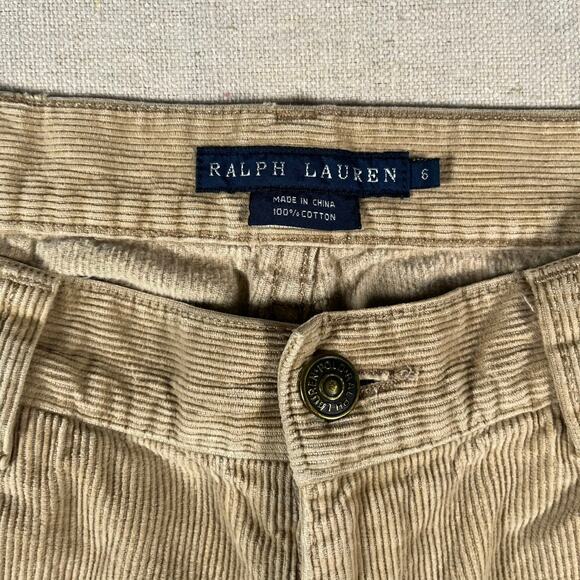 Ralph Lauren Womens Corduroy Size 6 Pants Casual Streetwear Normcore Tan - Picture 8 of 8